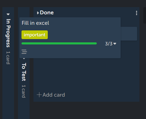 Demonstration of drap and dropping a card to another list