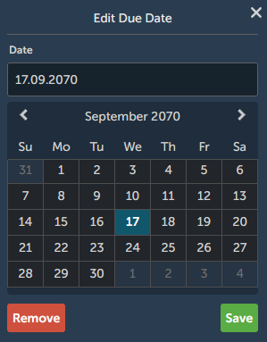 Card due date