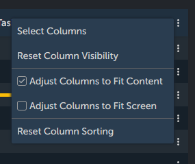 List view menu