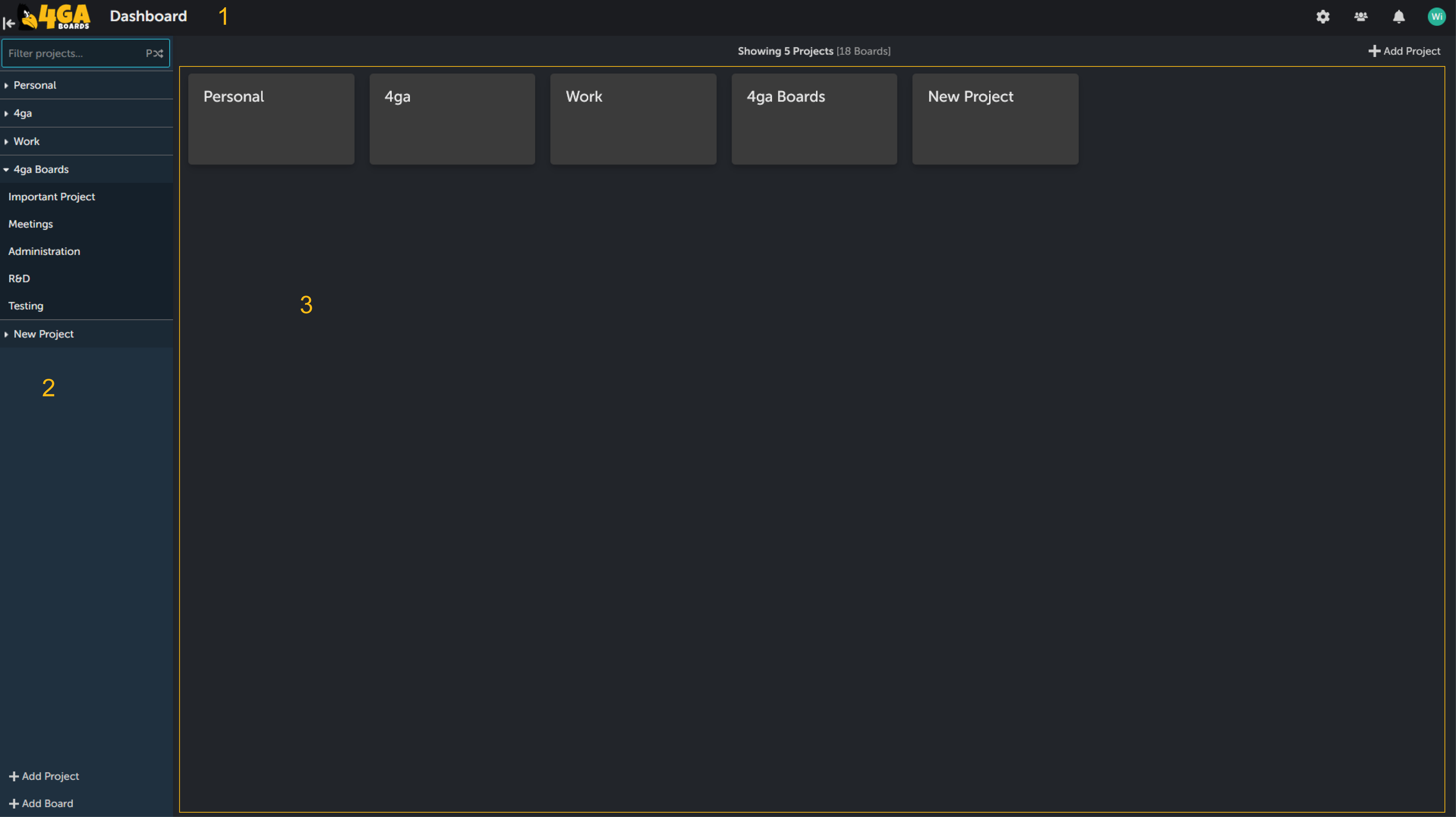 Dashboard view