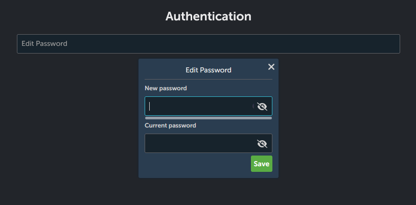 Authentication settings