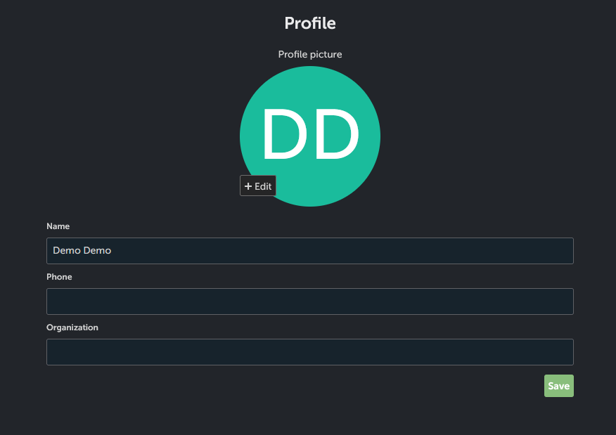 Profile settings