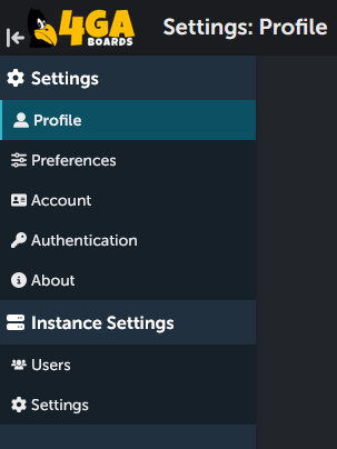 Toggle settings sidebar button