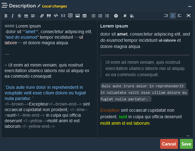 Text editor showcase