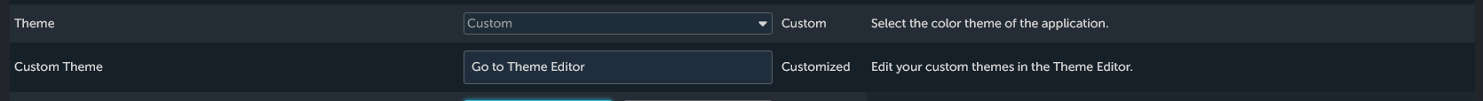 Custom theme selection